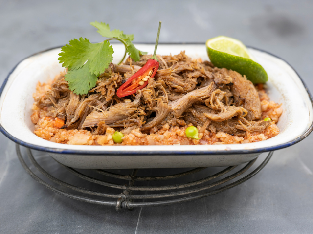 Pulled pork with Mexican rice